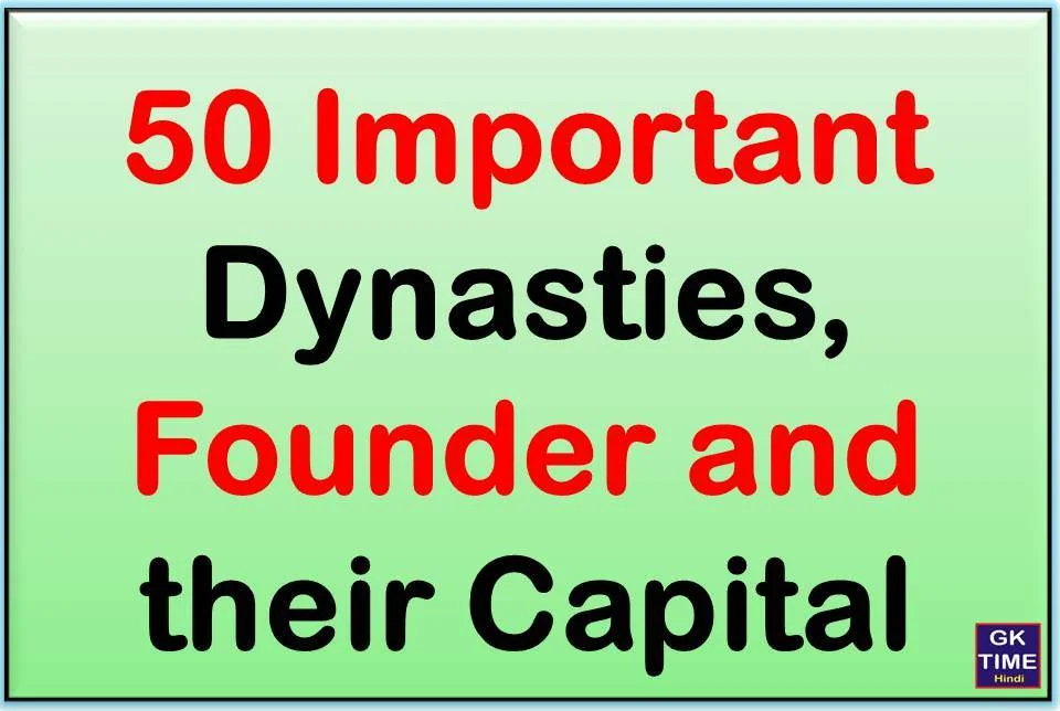 Dynasties, Founder and their Capital