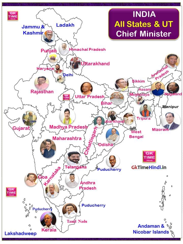 India All States and UT Chief Minister List 2025 India All States and UT Chief Minister Current List 2025