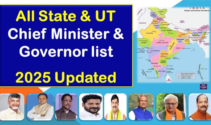 CM and Governor List 2025 [All States and Union Territories]