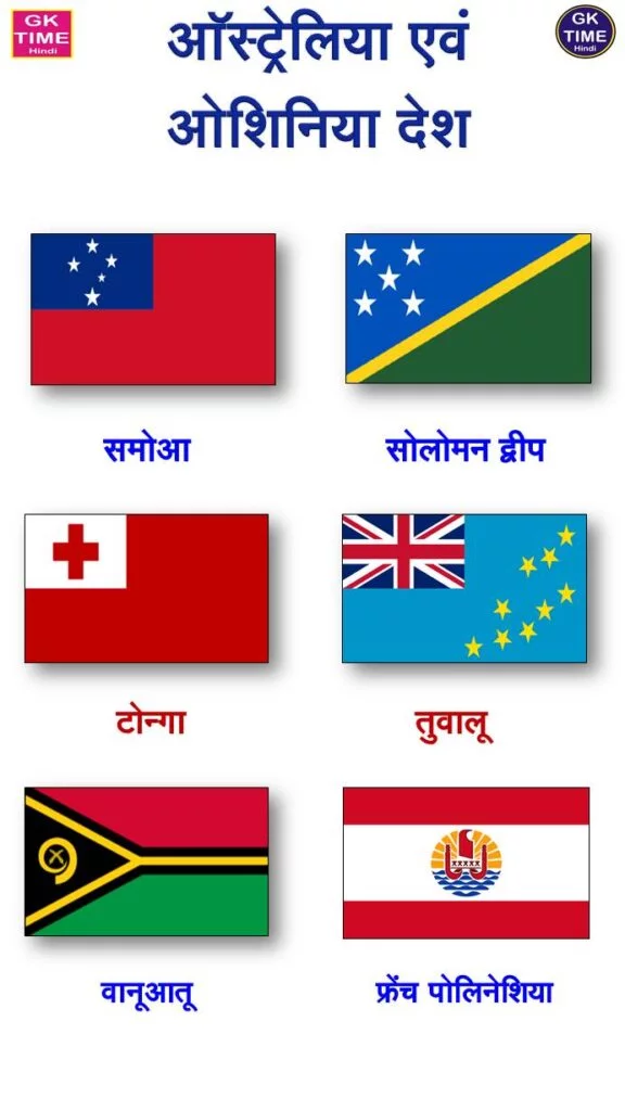 Australia and Oceania countries capital currency flag