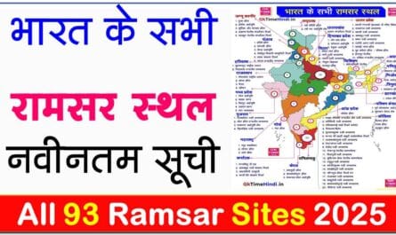 India All 93 Ramsar Sites with map