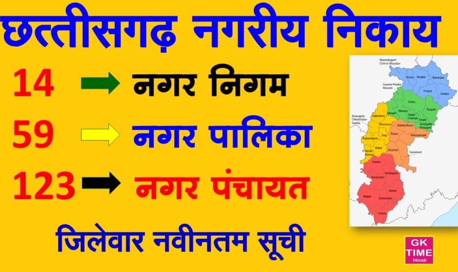 छत्तीसगढ़ नगरीय निकाय: नगर निगम, नगर पालिका, नगर पंचायत