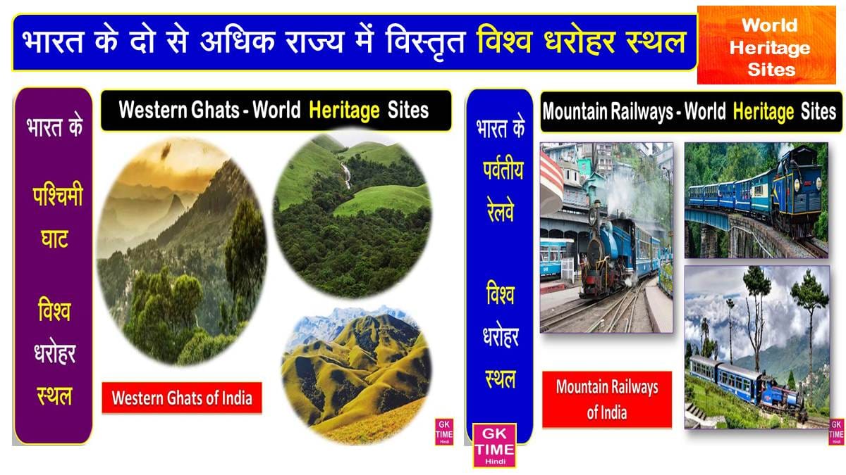 India more than 2 states cover world heritage sites mountain railways and western ghats