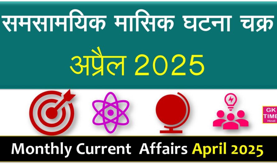 समसामयिक मासिक घटना चक्र करेंट अफेयर्स अप्रैल 2025